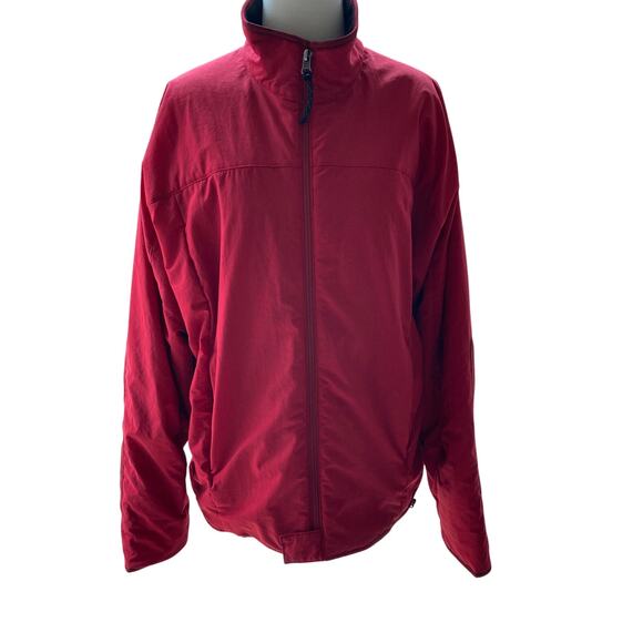 Chaps Red/Burgundy Light Quilted/Puffer Zip Up Jacket Windbreaker Size XL - Picture 1 of 10